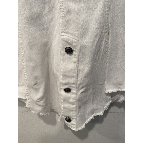 Free People Harlow Blazer Collar Front Pockets Button Frayed Ivory XS NWT Flawed - Picture 9 of 12